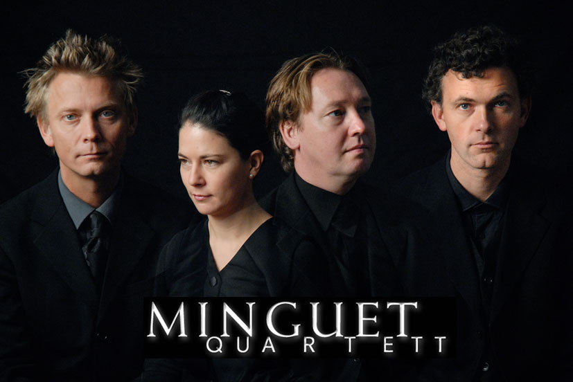 Das Minguet Quartett mit Ulrich Isfort, Violine; Annette Reisinger, Violine; Firmian Lermer, Viola; Matthias Diener, Violoncello